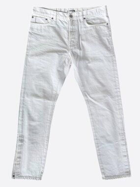 Dior Sacai White Embroidered Patch Slim Jeans